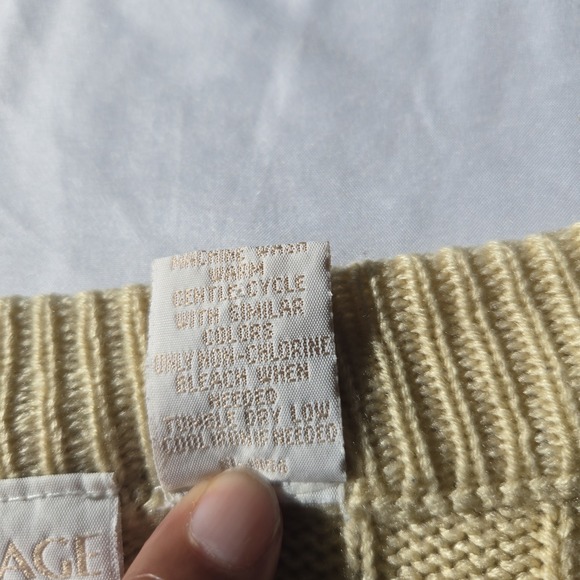 Vintage Carriage Court Cardigan Beige Women's Large Cottage Core Academia - Picture 6 of 7